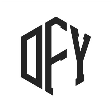 DFY Logo Tasarımı. İlk Harf DFY Monogram Logosu Hexagon şekli ile