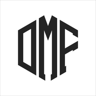 DMF Logo Tasarımı. Altıgen şekil kullanan İlk Harf DMF Monogram Logosu