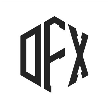 DFX Logo Tasarımı. Altıgen şekil kullanan İlk Harf DFX Monogram Logosu