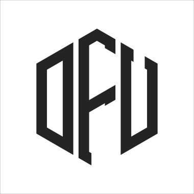DFU Logo Design. Initial Letter DFU Monogram Logo using Hexagon shape clipart