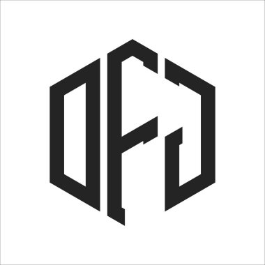 DFJ Logo Tasarımı. Altıgen şekil kullanan ilk Harf DFJ Monogram Logosu