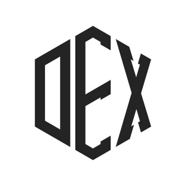 DEX Logo Design. Initial Letter DEX Monogram Logo using Hexagon shape clipart
