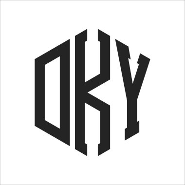 DKY Logo Design. Initial Letter DKY Monogram Logo using Hexagon shape clipart