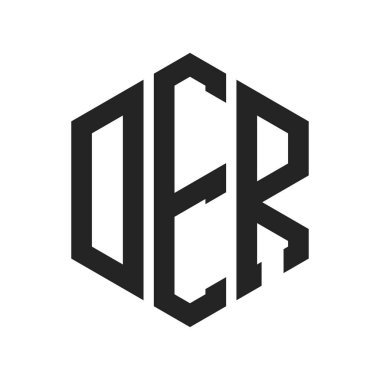 DER Logo Tasarımı. Altıgen şekilli ilk Harf DER Monogram Logosu