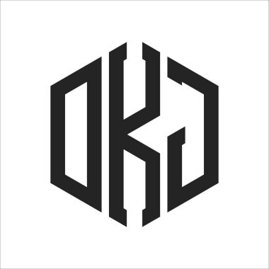 DKJ Logo Tasarımı. Altıgen şekil kullanan ilk Harf DKJ Monogram Logosu