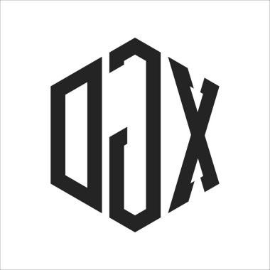 DJX Logo Tasarımı. Altıgen şekil kullanan İlk Harf DJX Monogram Logosu