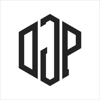 DJP Logo Tasarımı. Altıgen şekil kullanan İlk Harf DJP Monogram Logosu