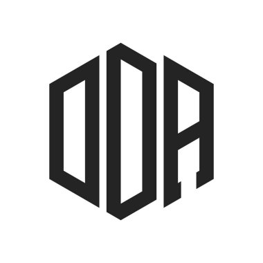 Bölge Savcı Yardımcısı Logo Tasarımı. Altıgen şekil kullanan İlk Harf DDA Monogram Logosu