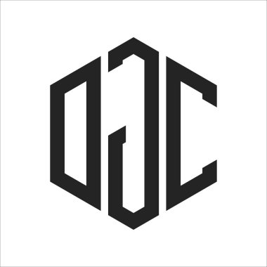 DJC Logo Tasarımı. İlk Harf DJC Monogram Logosu Hexagon şekli ile