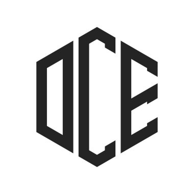 DCE Logo Design. Initial Letter DCE Monogram Logo using Hexagon shape clipart
