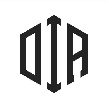 DIA logo tasarımı. Altıgen şekil kullanan İlk Harf DIA Monogram Logosu