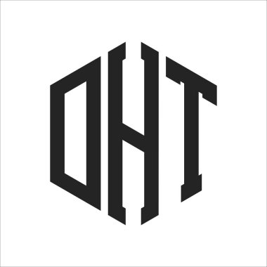 DHT Logo Design. Initial Letter DHT Monogram Logo using Hexagon shape clipart