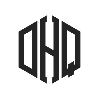 DHQ Logo Tasarımı. Altıgen şekilli İlk Harf DHQ Monogram Logosu