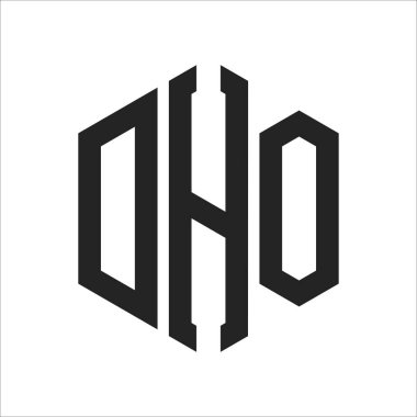 DHO Logo Tasarımı. Altıgen şekilli İlk Harf DHO Monogram Logosu