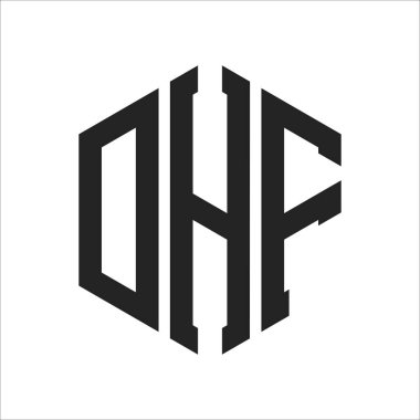 DHF Logo Design. Initial Letter DHF Monogram Logo using Hexagon shape clipart