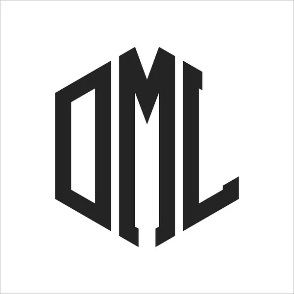 stock vector DML Logo Design. Initial Letter DML Monogram Logo using Hexagon shape