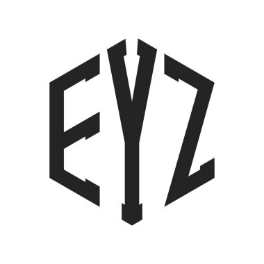 EYZ Logo Tasarımı. Altıgen şekilli ilk Harf EYZ Monogram Logosu