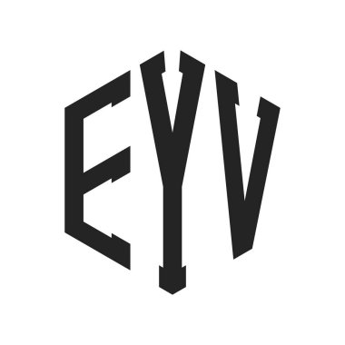 EYV Logo Tasarımı. İlk Harf EYV Monogram Logosu Hexagon şekli ile