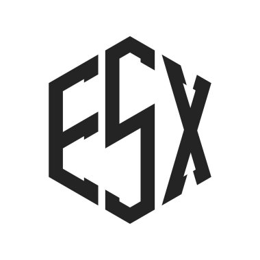 ESX Logo Tasarımı. Altıgen şekilli ilk Harf ESX Monogram Logosu