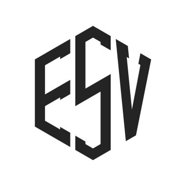 ESV Logo Tasarımı. Altıgen şekilli ilk Harf ESV Monogram Logosu