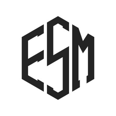 ESM Logo Tasarımı. Altıgen şekilli ilk Harf ESM Monogram Logosu