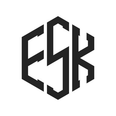 ESK Logo Tasarımı. Altıgen şekilli İlk Harf ESK Monogram Logosu