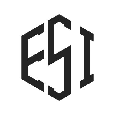 ESI Logo Tasarımı. Altıgen şekilli İlk Harf ESI Monogram Logosu
