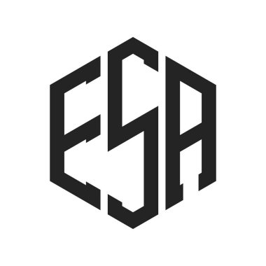 ESA Logo Tasarımı. Altıgen şekilli ilk Harf ESA Monogram Logosu