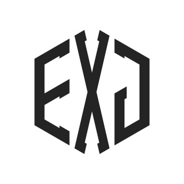 EXJ Logo Tasarımı. Altıgen şekil kullanan ilk Harf EXJ Monogram Logosu