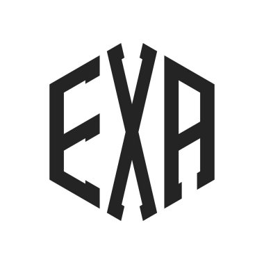 EXA logo tasarımı. Altıgen şekil kullanan ilk Harf EXA Monogram Logosu
