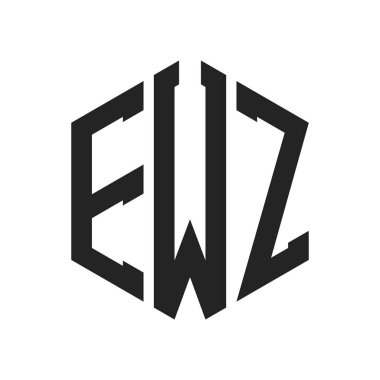 EWZ Logo Design. Initial Letter EWZ Monogram Logo using Hexagon shape clipart