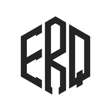 ERQ Logo Tasarımı. İlk Harf ERQ Monogram Logosu Hexagon şekli ile