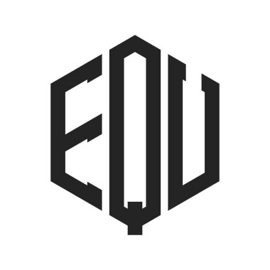 EQU Logo Design. Initial Letter EQU Monogram Logo using Hexagon shape clipart