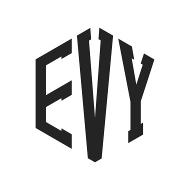 EVY Logo Tasarımı. İlk Harf EVY Monogram Logosu Altıgen şekilli
