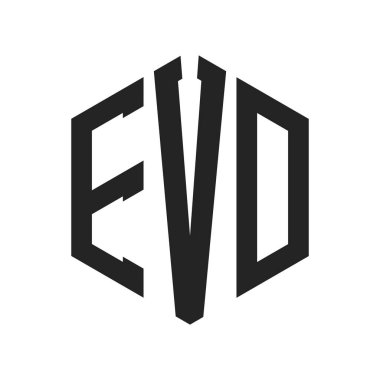 EVD Logo Tasarımı. İlk Harf EVD Monogram Logosu Altıgen şekli ile