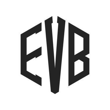 EVB Logo Tasarımı. Altıgen şekilli EVB Baş Harfi Monogram Logosu