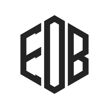 EOB Logo Tasarımı. Altıgen şekilli ilk Harf EOB Monogram Logosu