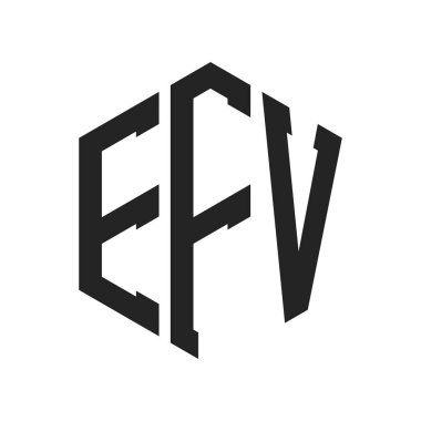 EFV Logo Design. Initial Letter EFV Monogram Logo using Hexagon shape clipart