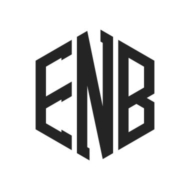 ENB Logo Tasarımı. Altıgen şekilli ilk Harf ENB Monogram Logosu