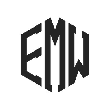 EMW Logo Tasarımı. Altıgen şekilli ilk Harf EMW Monogram Logosu