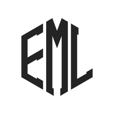 EML Logo Tasarımı. Altıgen şekilli ilk Harf EML Monogram Logosu
