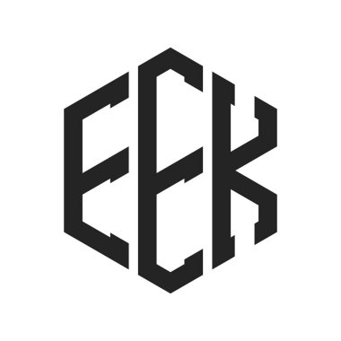 EEK Logo Design. Initial Letter EEK Monogram Logo using Hexagon shape clipart
