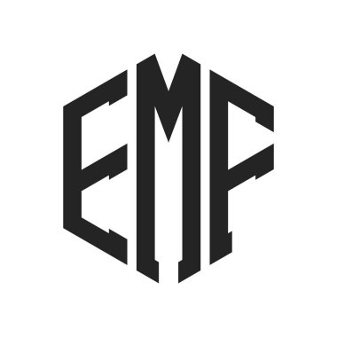 EMF Logo Tasarımı. Altıgen şekilli EMF Baş Harfi Monogram Logosu