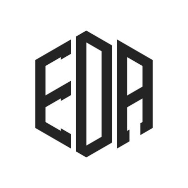 EDA Logo Design. Initial Letter EDA Monogram Logo using Hexagon shape clipart