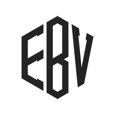 EBV Logo Design. Initial Letter EBV Monogram Logo using Hexagon shape clipart