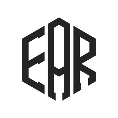 Kulak Logosu Tasarımı. Altıgen şekil kullanarak Harf Kulağı Monogram logosu