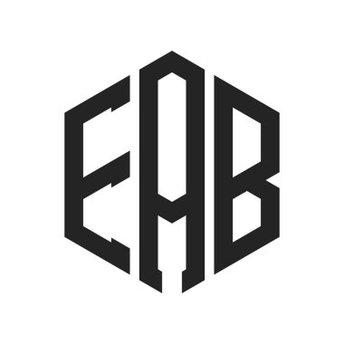 EAB Logo Tasarımı. Altıgen şekilli ilk Harf EAB Monogram Logosu