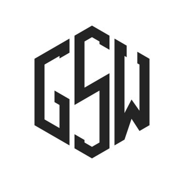 GSW Logo Tasarımı. Altıgen şekilli ilk Harf GSW Monogram Logosu