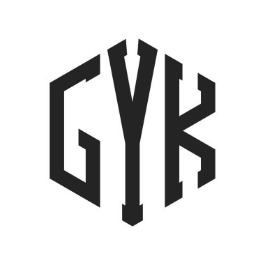 GYK Logo Tasarımı. İlk Harf GYK Monogram Logosu Hexagon şekli ile