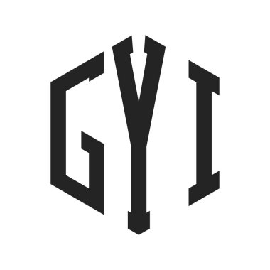 GYI Logo Design. Initial Letter GYI Monogram Logo using Hexagon shape clipart